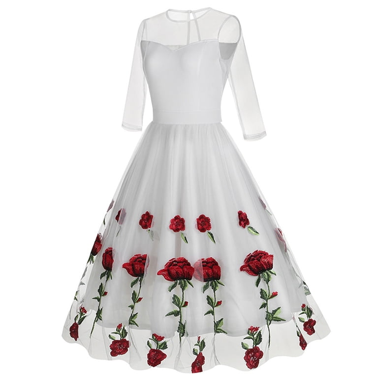 white dress with red roses Girl's and bolero + Hair Bow + Girl Petticoat, Birthday Baby Girl 3T US numeric while the built And Red Rose White With