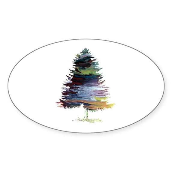 CafePress - Fir Tree Sticker - Sticker (Oval)