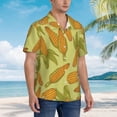 thumbnail image 6 of Uemuo Corn Printed Regular Fit Short Sleeve Casual Hawaiian Shirt for Men,Aloha shirt,Tropical shirt,Floral print shirt,Vacation Beach shirt-3X-Large, 6 of 9