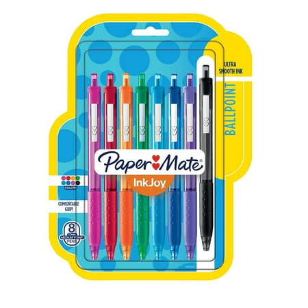 Retractable 13 Point Snap Paper Mate® InkJoy® 300RT Retractable Ballpoint Pens, Medium Point, Assorted, 8 Pack ()