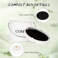 thumbnail image 4 of Kitchen Compost Bin for Kitchen Countertop, 1Gallon Compost Bucket for Kitchen with Lid, White, 4 of 6
