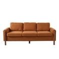 thumbnail image 6 of FFZ 83.86 inch 3-Seater Teddy Velvet Sofa with Curved Armrests, Orange, 6 of 14