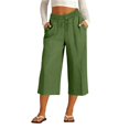 thumbnail image 2 of Delayuji Plus Size Womens Capri Pant Wrinkled Cotton Linen Pant Women Fashion Casual Loose Cropped Pants Summer S-5XL, 2 of 7