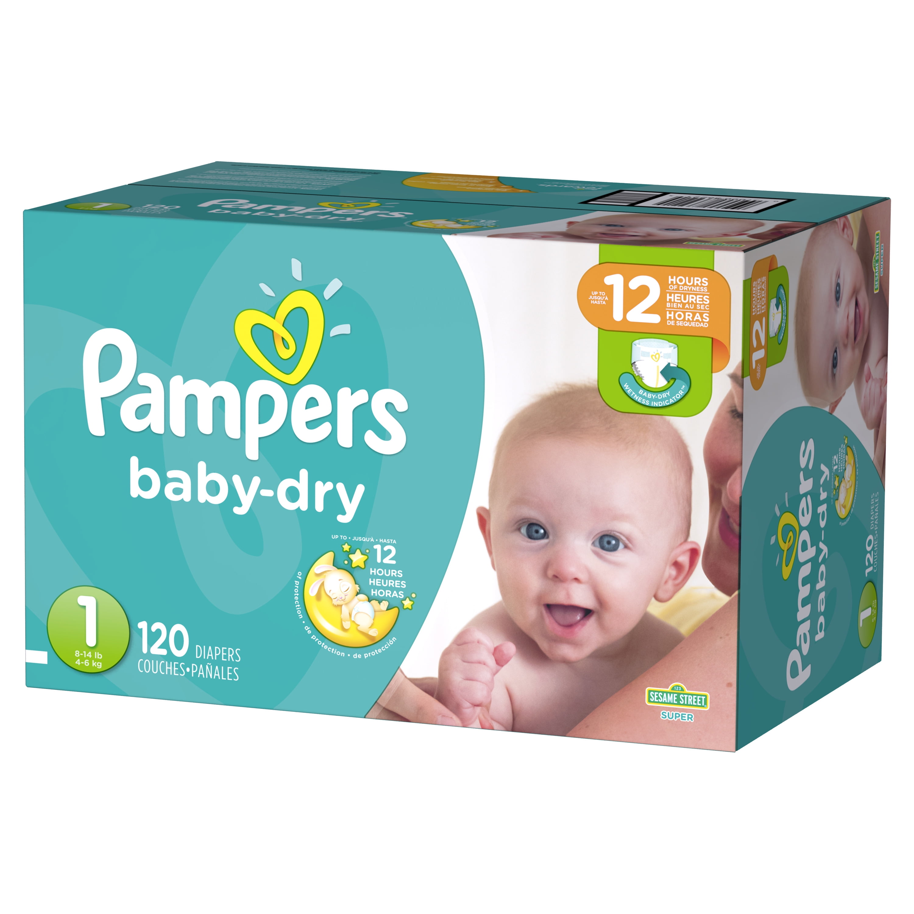 Pampers BabyDry Diapers Size 1 120 Count Walmart Inventory Checker
