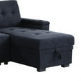 thumbnail image 4 of Lna 84 Inch Sectional Sofa, Pull Out Bed, Storage Chaise, USB, Dark Gray, 4 of 6
