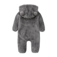 thumbnail image 3 of Gyratedream Newborn Baby Snowsuit Fleece Lined Solid Color Long Sleeve Jumpsuit Outfits Warm Hooded Romper for Infant 0-12M, 3 of 9