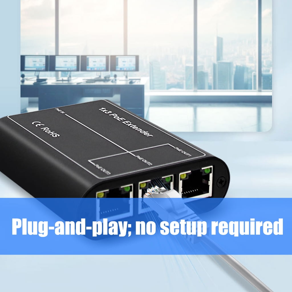 PatungKu Fast Speed 100/1000Mbps POE Networking Repeaters Switches with 3 Output Port Supporting Ethernet Extension up to 100Meters Plugs and Play Installation and LED Indicators