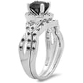 thumbnail image 2 of NYS Jewellrs 14K White Gold Plated 2.30 Ct Round Cut Black Diamond Wedding Engagement Bridal Ring Set For Women's 925 Sterling Silver -4, 2 of 3