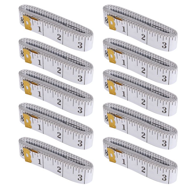 Black Marking Scale Tailor Tape, Body Measuring Ruler, Light Weight Seamstress For Sewing Crafter Quilter Tailoring White