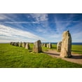 thumbnail image 2 of Bibikow, Walter 14x11 White Modern Wood Framed Museum Art Print Titled - Southern Sweden-Kaseberga-Ales Stenar-Ales Stones-early peoples ritual site-600 AD, 2 of 4