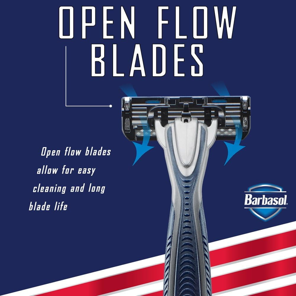 Barbasol Disposable Razor 3 Blades Ultra Thin Blades Comfort Grip, 3ct, 6-Pack