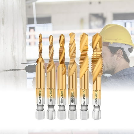 

SPRING PARK M3-M10 Hex Shank Titanium Plated Thread Tap Bit Composite for Screw Machine