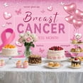 thumbnail image 4 of Breast Cancer Awareness Beautiful Backdrop Pink Ribbon October Breast Cancer Month Photography Background for Women Hope Faith Strength Courage Awareness Party Decorations Photo Booth Props, 4 of 8