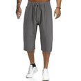 thumbnail image 1 of Innerwin Capri Pants Elastic Waist Men Yoga Pant Beach Solid Color Lightweight Capris Gray L, 1 of 3