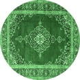 thumbnail image 1 of Ahgly Company Indoor Round Medallion Emerald Green Traditional Area Rugs, 7' Round, 1 of 4