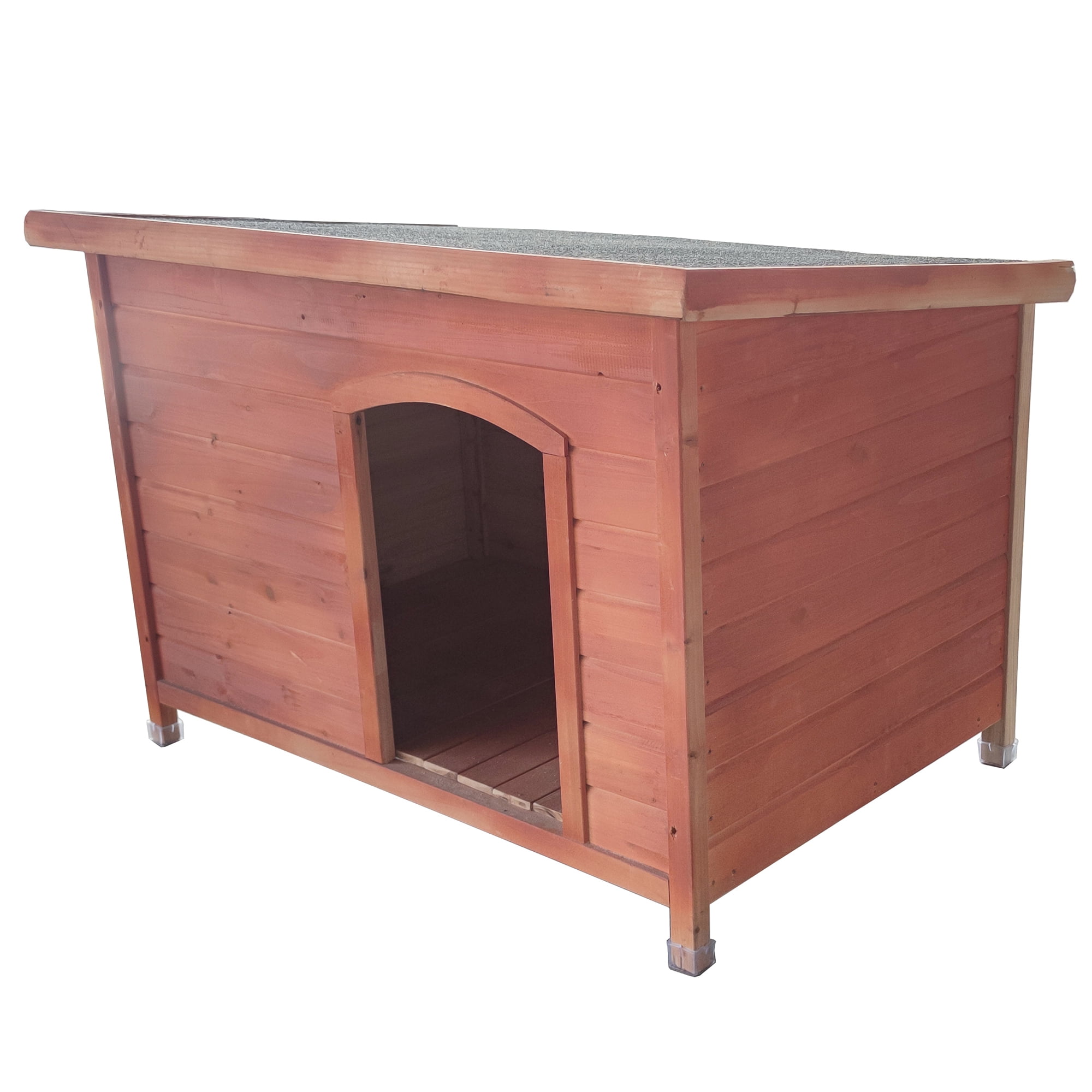 Pefilos 45" Outdoor Wood Dog Houses, Weatherproof Pet Cat House with Natural Door Cute Shelter Rabbit Hutch, Orange L Pefilos 45" Outdoor Wood Dog Houses, Weatherproof Pet Cat House with Natural Door Cute Shelter Rabbit Hutch, Orange L
