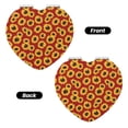 thumbnail image 2 of Uemuo Sunflowers On Red Print Compact Portable Pocket Makeup Mirror - Leather Cover, Elegant Travel Cosmetic Mirror for Purse, Pocket, and Handbag-Heart Shape, 2 of 9