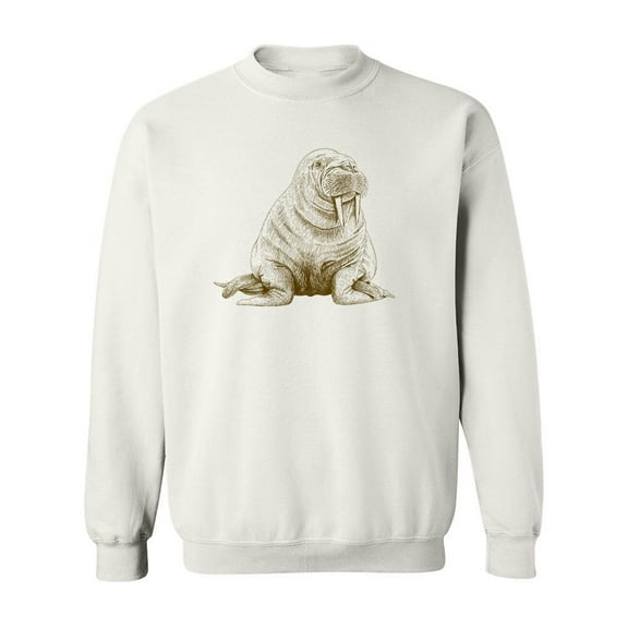 Walrus Sweatshirt Men - Men Sweatshirt, White, 5XL