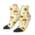 thumbnail image 2 of Bingfone Watercolor Bee Honey Honeycomb Bee Design Patterned Men'S Women'S Casual Cotton Socks, 2 of 9