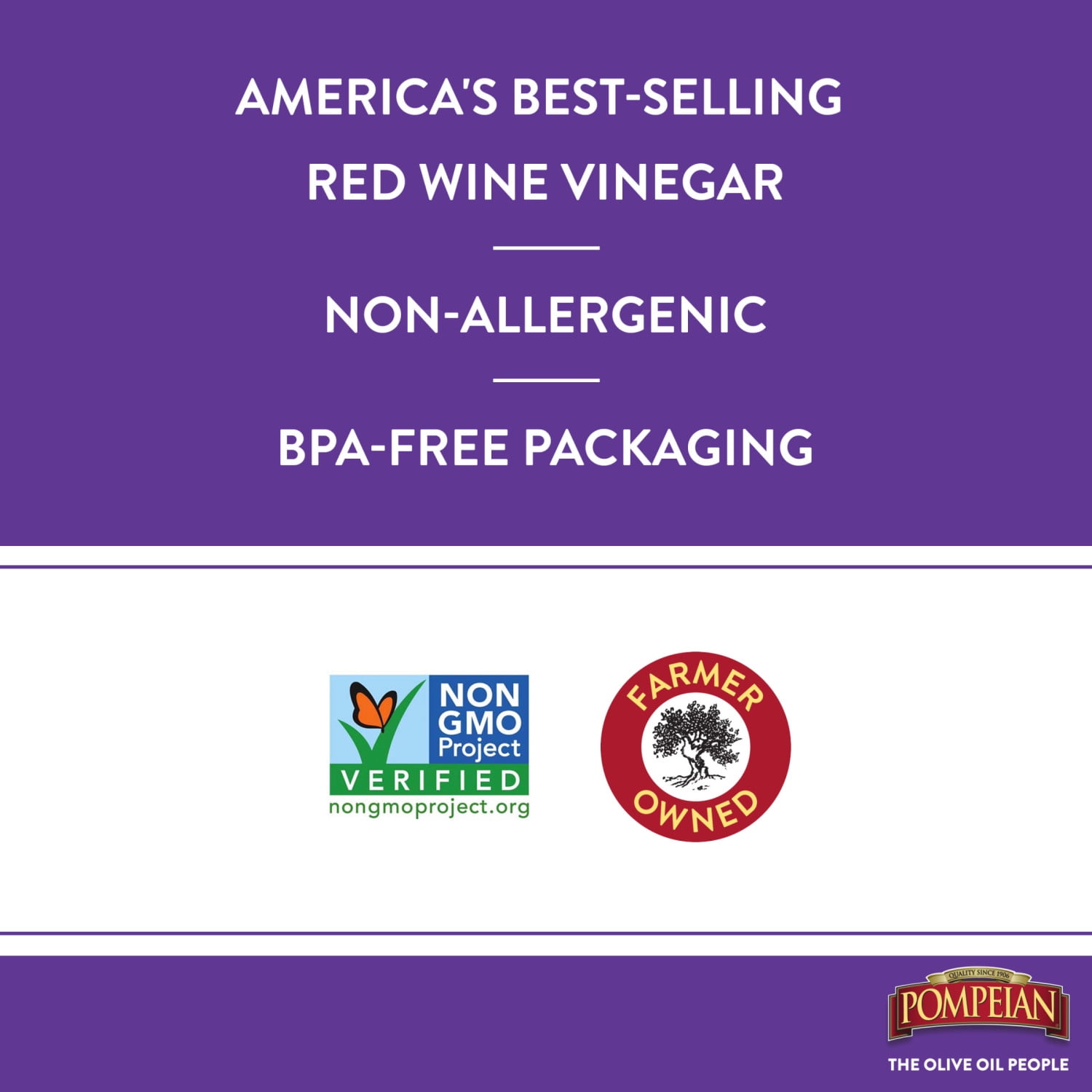 (6 pack) Pompeian Red Wine Vinegar - 16 fl oz