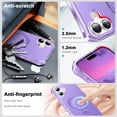 thumbnail image 4 of Allytechgroup Compatible with iPhone 16 Plus Case with Stand, Compatible with Magsafe Built-in Rotatable Kickstand Military Grade Drop Protection Cover Bumper for iPhone 16 Plus, Purple, 4 of 6
