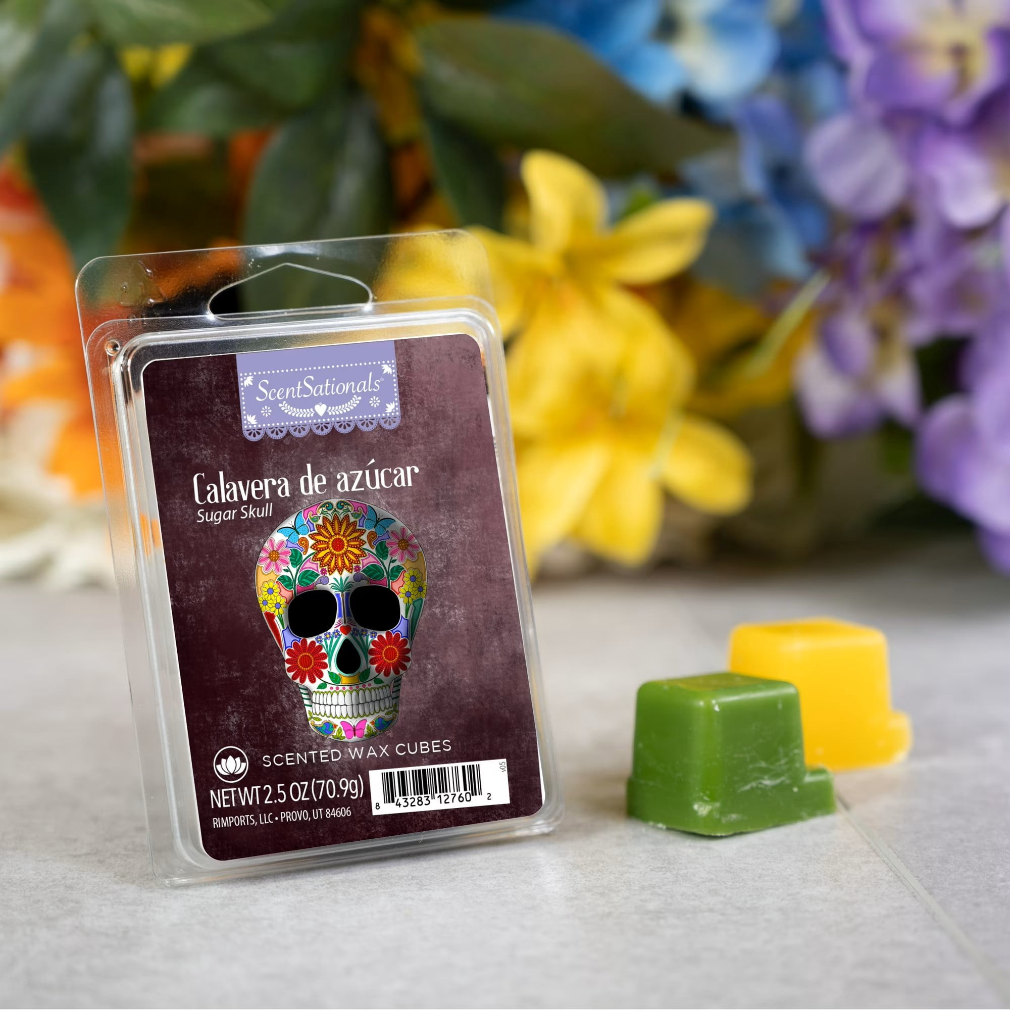 Scentsationals Wax Melts, Wax Cubes Strong Scent - Day of The Dead Collection Calavera de Azucar - Sugar Skull - Long Lasting Scented Wax Melts for Warmer, 10oz (24-Cubes)