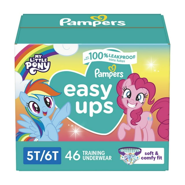 Pantalones de entrenamiento Pampers Easy Ups My Little Pony 5T-6T, 46 unidades