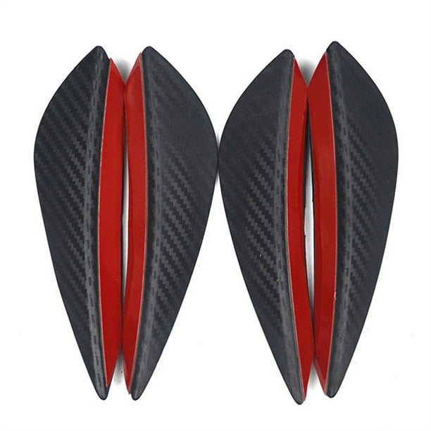 Riwesomey Paquete de 4 difusores universales de labios para parachoques de coche, alerones adhesivos, divisores de vehículos, protectores contra Automoción decorativa y accesorios Fibra de carbon