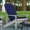 thumbnail image 4 of Emma + Oliver Set of Two White All-Weather Polyresin Adirondack Chairs with Blue Cushions, 4 of 15