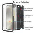 thumbnail image 2 of Tiflook Samsung Galaxy S24 5G 2024 Case Holster, Shock Absorbing [Built-in Screen] [Kickstand Locking Belt] Carrying Secure Swivel Defender Full Body Cover Black, 2 of 6
