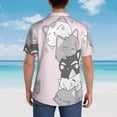 thumbnail image 4 of Fotbe cat Pattern Hawaiian Shirt for Men Unisex Summer Beach Casual Short Sleeve Cotton Linen Button Down Shirts,3X-Large, 4 of 7