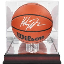 Klay Thompson Golden State Warriors Autographed Wilson Replica Basketball with Mahogany Team Logo Display Case - Fanatics Authentic Certified