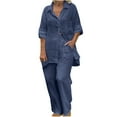 thumbnail image 2 of Puntoco Traje De Verano Para Mujer Pantalones De Manga Larga De Color A La Moda Traje Informal De Dos Piezas Liquidación Puntoco Puntoco-5721, 2 of 5