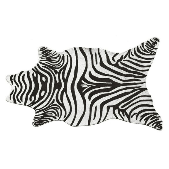 The Rug Market Zebra Black Shaped Rug, 8' x 10'