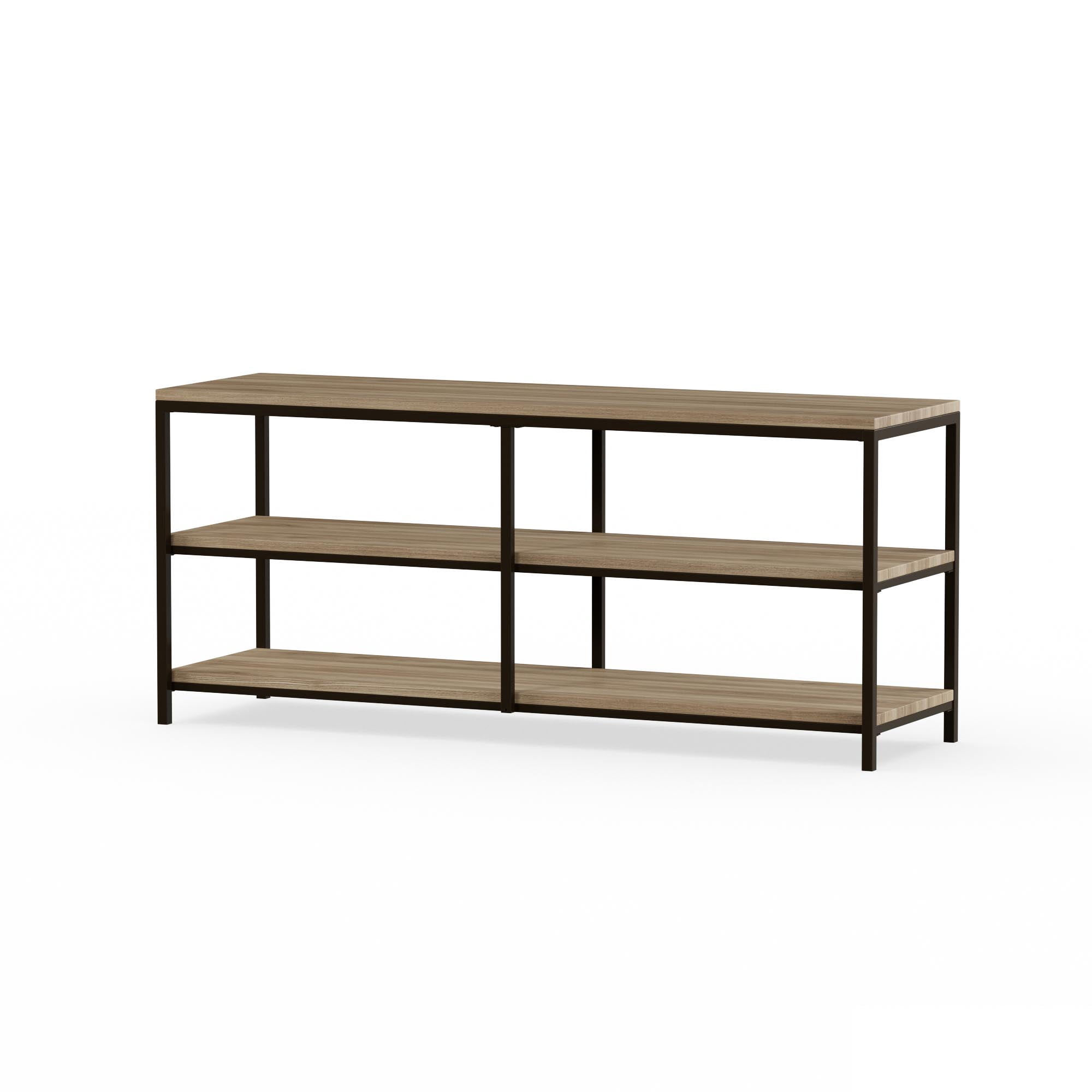 River Street Designs Sage 52" Metal Frame TV Stand, Natural/Black