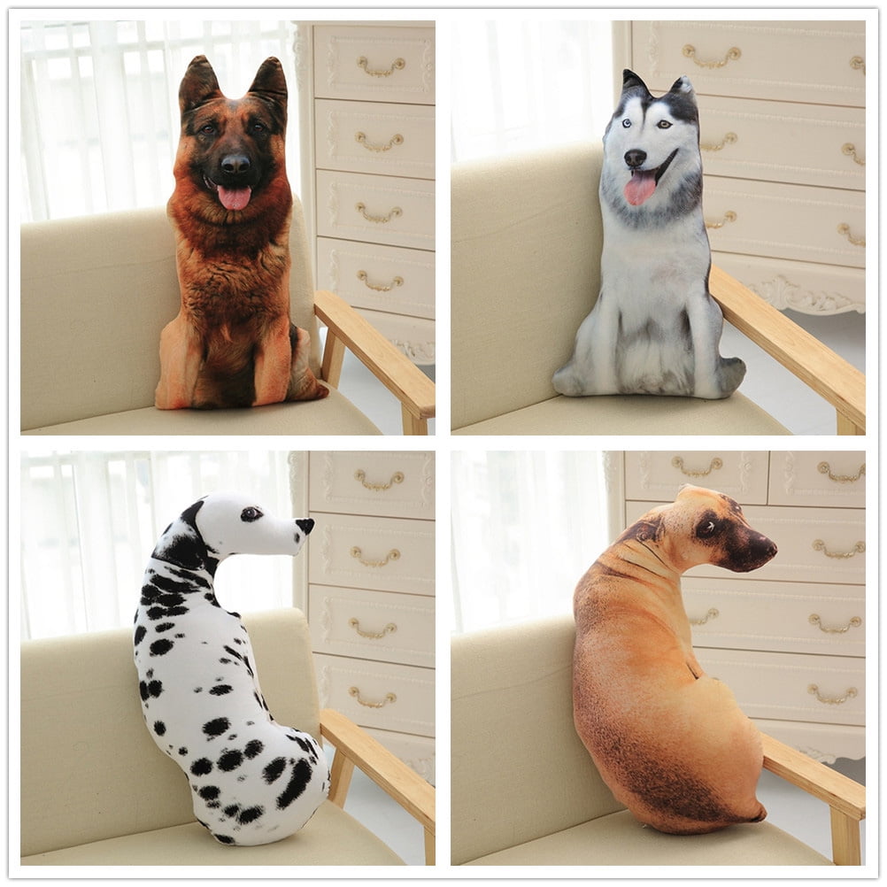 Totority Realistic 3D Dog Pillow - 19.7" Plush Hug Pillow, PP Cotton Stuffed, Removable Washable Cover