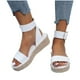 thumbnail image 4 of Sandalias de mujer con hebilla de Metal tejido de paja de suela gruesa de tacón inclinado de verano para mujer Wmkox8yii  nm8611, 4 of 9