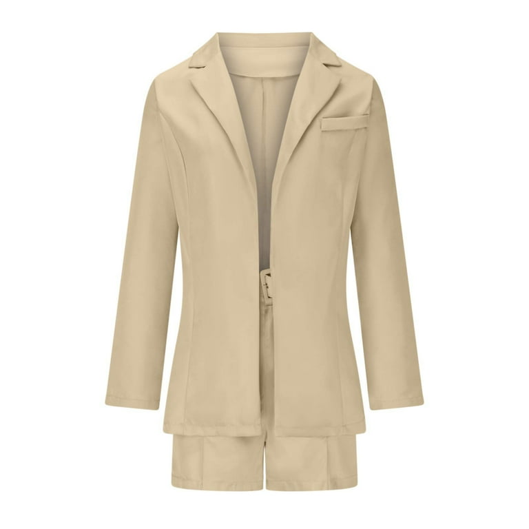 Blazer Shorts Set Uniform for Women Elegant Business Outfits