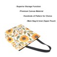 thumbnail image 3 of FORMRS Womens Canvas Tote Bag with Zipper Inner Pocket Shoulder Handbag, Watercolor Sunflowers, 3 of 7