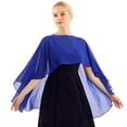 thumbnail image 3 of TiaoBug Women Chiffon Wedding Dress Capes High Low Shawl Bridal Bolero Shrug Lightweight Capelet Blue One Size, 3 of 7