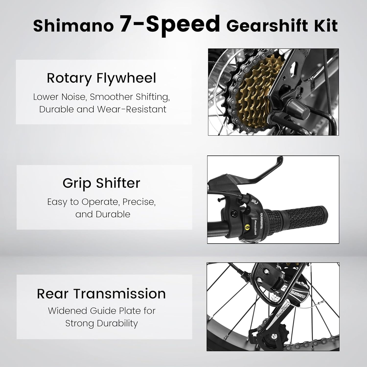 Ambifirner Bike 20 Inch Wheels, 4" Tire Snow Mountain Bike Ages 8-12 Year Old, Steel Frame, 7 Speed Teenager Fat Tire Bicycles