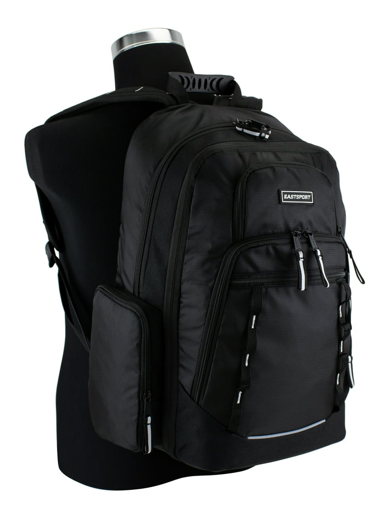 Eastsport Unisex Diamond Expandable Recycled Backpack, Black