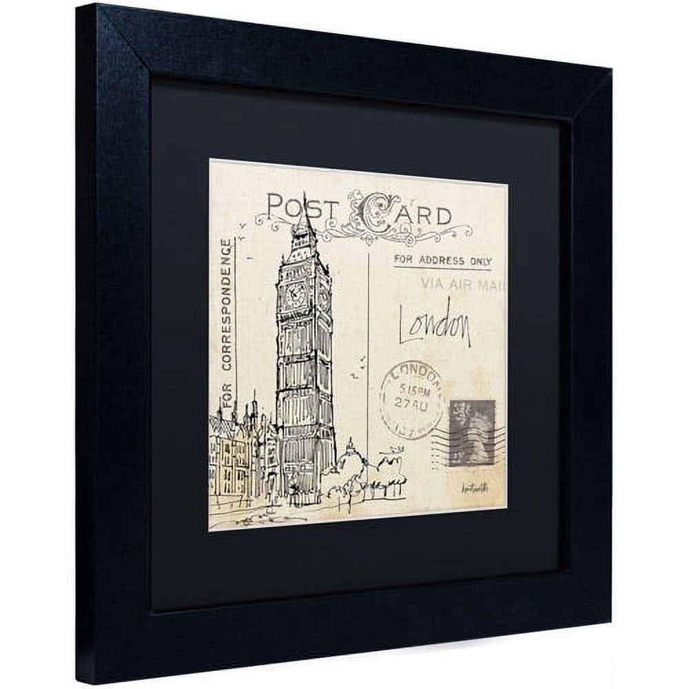 Trademark Fine Art "Postcard Sketches II" Canvas Art by Anne Tavoletti, Black Matte, Black Frame
