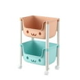 thumbnail image 2 of facefd Étagère de Rangement pour Jouets avec Roues Boîte de Rangement Multifonctionnelle pour Dortoir Cuisine 2 Couches Type Simple, 2 of 9