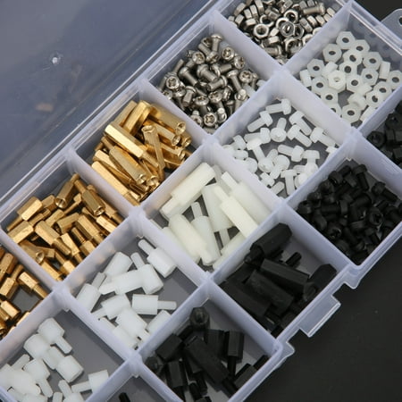 

OTVIAP Hex Standoff 360Pcs Single Head Hex Standoff M3 White Black Nylon 1-Way Screw Nut For Electronic Component Brass Standoff