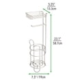 thumbnail image 4 of mDesign Steel Free Standing Toilet Paper Holder Stand and Dispenser - Satin, 4 of 5