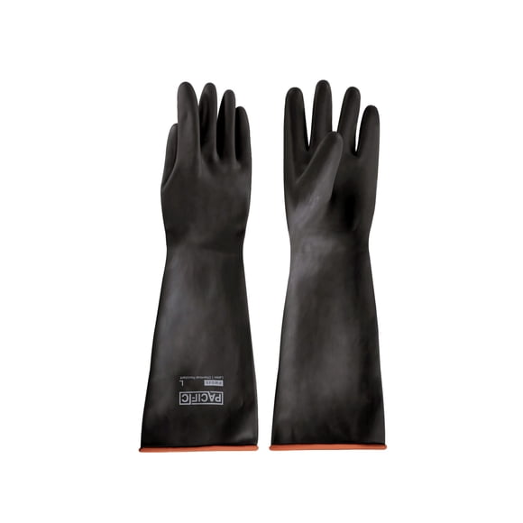 Guantes químicos PACIFIC PPE de látex de alta resistencia, 18 cm
