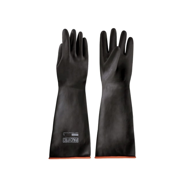 Guantes químicos PACIFIC PPE de látex de alta resistencia, 18 cm