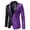 Purple, variant on IROINNID Men's Long Sleeve V-Neck Blazer Notch Lapel Short Jacket Contrast Color Loose Color Matching Sequin Suit, One Button Dress, Performance Suit, Collar Suit Jacket Coat Blazer