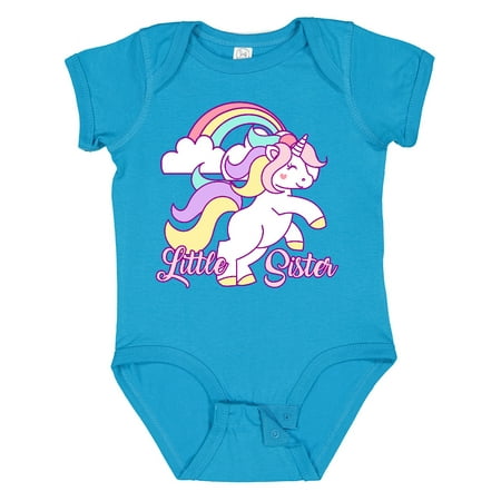 

Inktastic Little Sister Unicorn Gift Baby Girl Bodysuit